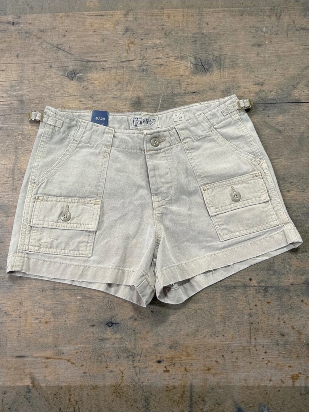 Lucky Brand Women's Light Cream Cargo Shorts